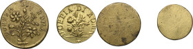 Roma. Pio VI (1775-1799), Giovanni Angelo Braschi. Lotto di due pesi monetali unifaci: 'Doppia di Roma per la mezza doppia romana (g. 2.71) e 'Doppia ...