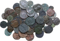 The Roman Empire. Multiple lot of sixty-five (65) unclassified AE Roman Imperial coins.