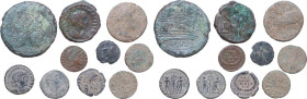Ancient World. Multiple lot of ten (10) unclassified AE coins. Interesting study lot.