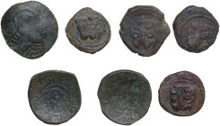 Kingdom of Sicily. Multiple lot of seven (7) unclassified bronze coins from Medieval Sicily, including: Ruggero II, Guglielmo I, Guglielmo II.