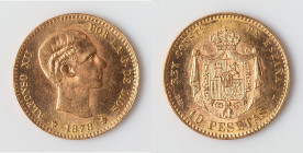 Alfonso XII gold 10 Pesetas 1878 DE-M AU, Madrid mint, KM677. HID09801242017 © 2024 Heritage Auctions | All Rights Reserved
