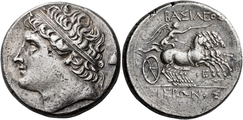 32 litrae circa 275-215 under Hieron II, AR 32 mm, 28.26 g. Diademed head of Hie...