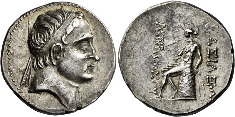 Tetradrachm, uncertain mint in Phrygia circa 223-187, AR 28 mm, 17.03 g. Diademe...