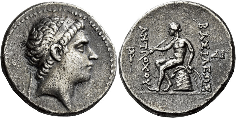 Tetradrachm, ”rose mint” circa 213-210, AR 30 mm, 16.91 g. Diademed head of Anti...