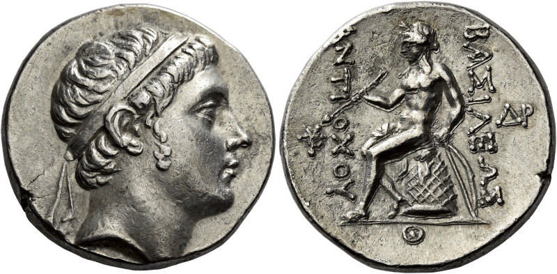 Tetradrachm, Nisibis circa 212-211, AR 27 mm, 16.95 g. Diademed head of Antiochu...