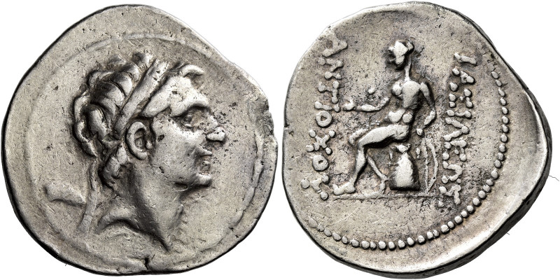 Tetradrachm, uncertain Eastern mint circa 175-164, AR 30 mm, 16.49 g. Diademed h...