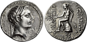 Tetradrachm, Susa circa 161-150, AR 27 mm, 16.72 g. Diademed head of Demetrius I r. Fillet border. Rev. [B]AΣΙΛΕΩΣ – ΔHMHTPIOY Apollo seated l. on omp...