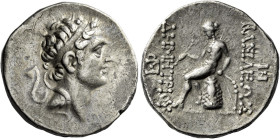 Tetradrachm, uncertain Southeastern Persian mint circa 161-150, AR 26 mm, 16.81 g. Diademed head of Demetrius I r. Rev. BAΣΙΛΕΩΣ – ΔHMHTPIOY Apollo se...
