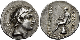 Tetradrachm, Ecbatana circa 161-150, AR 28 mm, 17.21 g. Diademed head of Demetrius I r.; behind, star. Fillet border. Rev. BAΣΙΛΕΩ[Σ] – ΔHMHTPIOY – ΣΩ...