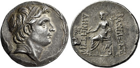 Tetradrachm, uncertain mint 82, probably in Cilicia circa 155-150, AR 31 mm, 16.75 g. Diademed head of Demetrius I r., with fairly lean features, fore...