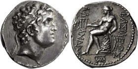 Tetradrachm, Susa circa 150-147, AR 28 mm, 16.93 g. Diademed head of Alexander I r. Fillet border. Rev. BAΣΙΛΕΩΣ – AΛEΞANΔPOY Apollo seated l. on omph...