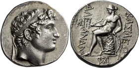 Tetradrachm, Susa circa 150-147, AR 27 mm, 16.90 g. Diademed head of Alexander I r. Fillet border. Rev. BAΣΙΛΕΩΣ – AΛEΞANΔPOY Apollo seated l. on omph...