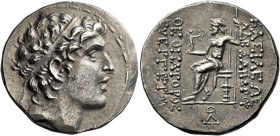 Tetradrachm, Seleucia on the Tigris circa 150-145, AR 29 mm, 16.56 g. Diademed head of Alexander I r. Fillet border. Rev. BAΣIΛEΩΣ – AΛEΞANΔPOY – ΘΕΟΠ...