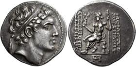 Tetradrachm, Seleucia on the Tigris circa 150-145, AR 29 mm, 16.64 g. Diademed head of Alexander I r. Fillet border. Rev. BAΣIΛEΩΣ – AΛEΞANΔPOY – ΘΕΟΠ...