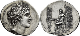 Tetradrachm, Berythus 149-148 (year 164), AR 32 mm, 16.89 g. Diademed head of Alexander I r. Fillet border. Rev. BAΣIΛEΩΣ – AΛEΞANΔPOY – ΘΕΟΠΑΤΟΡΟΣ – ...