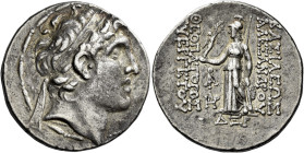 Tetradrachm, Antiochia 149-148 (year 164), AR 30 mm, 16.54 g. Diademed head of Alexander I r. Fillet border. Rev. BAΣIΛEΩΣ – AΛEΞANΔPOY – ΘΕΟΠΑΤΟΡΟΣ –...