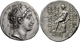 Tetradrachm, Antiochia on the Orontes 146-145 (year 167), AR 30 mm, 16.79 g. Diademed head of Demetrius II r. Fillet border. Rev. [B]AΣΙΛΕΩΣ – ΔHMHTPI...