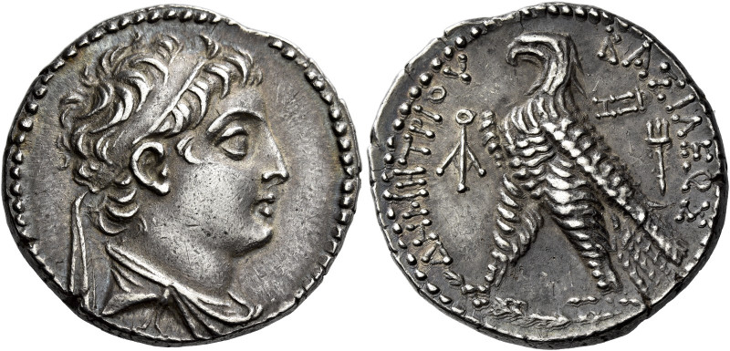 Tetradrachm, Berythus 146-145 (year 167), AR 28 mm, 14.30 g. Diademed and draped...