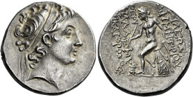 Tetradrachm, Mopsus circa 145-144, AR 28 mm, 17.02 g. Diademed head of Demetrius II r. Fillet border. Rev. [B]AΣΙΛΕΩΣ – ΔHMHTPIOY – ΘEOY – [Φ]IΛAΔEΛΦO...
