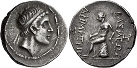 Tetradrachm, Antiochia on the Persian Gulf mint circa 145-144, AR 28 mm, 16.53 g. Diademed head of Alexander I r. Fillet border. Rev. BAΣΙΛΕΩΣ – ΔHMHT...