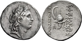 Tetradrachm, Antiochia on the Orontes circa 142-138, AR 31 mm, 16.38 g. Diademed head of Tryphon r., small and of refined style. Fillet border. Rev. B...