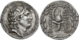 Tetradrachm, Antiochia on the Orontes circa 142-138, AR 34 mm, 16.69 g. Diademed head of Tryphon r., large and of refined style. Fillet border. Rev. B...