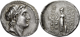 Tetradrachm, Seleucia on the Calycadnus circa 138-129, AR 31 mm, 17.17 g. Diademed head of Antiochus VII r. Fillet border. Rev. BAΣIΛEΩΣ – ANTIOXOY – ...