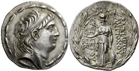 Tetradrachm, Tarsus circa 138-129, AR 32 mm, 16.95 g. Diademed head of Antiochus VII r. Fillet border. Rev. BAΣIΛEΩΣ – ANTIOXOY – EYEP – ΓETOY Athena ...