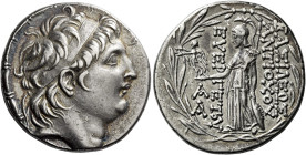 Tetradrachm, uncertain mint 106 circa 138-129, AR 30 mm, 16.55 g. Diademed head of Antiochus VII r. Fillet border. Rev. BAΣIΛEΩΣ – ANTIOXOY – EYEP – Γ...