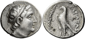 Tetradrachm, uncertain mint 17 in Cilicia circa 260, AR 26 mm, 14.11 g. Diademed head of Ptolemy II r. Rev. BAΣIΛEΩΣ – ΠTOΛEMAIOY Eagle, closed wings,...