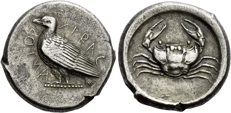 Sicily, Agrigentum 

Tetradrachm circa 470-440, AR 27 mm, 16.97 g. AKRAC – ΑΝΤ...