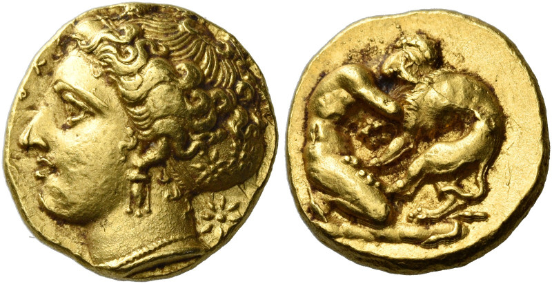 Syracuse

Double decadrachm or 100 litrae circa 405-400, AV 14 mm, 5.79 g. [Σ]...