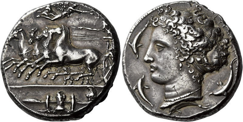 Syracuse 

Decadrachm signed work by Kimon circa 405-400, AR 32 mm, 43.16 g. F...