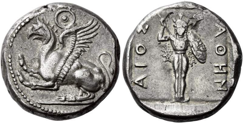 Thrace, Abdera 

Tetradrachm circa 363, AR 23 mm, 12.86 g. Griffin seated l. w...