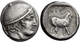 Aenus 

Tetradrachm circa 410, AR 24 mm, 16.34 g. Head of Hermes r., wearing petasus with pelleted brim. Rev. AIN Goat walking r.; in r. field, kery...