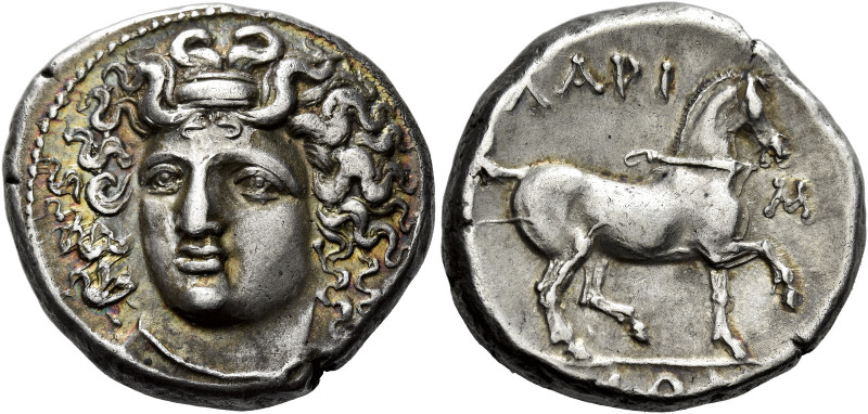 Thessaly, Larissa 

Didrachm 350-300, AR 22 mm, 12.08 g . Head of the nymph La...