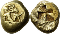 Mysia, Cyzicus 

Stater circa 400-350, EL 19 mm, 16.04 g. A young Heracles and Iphikles kneeling respectively l. and r., wrestling serpents; below, ...