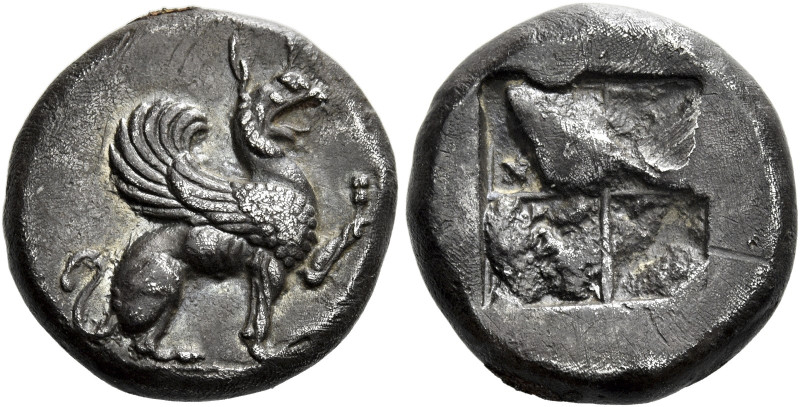 Teos 

Drachm circa 540-478, AR 17 mm, 5.74 g. Griffin seated r., with l. fore...