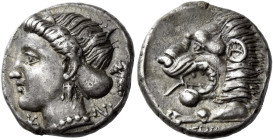 Caria, Cnidus 

Didrachm circa 395-380, AR 19 mm, 7.13 g. Κ – ΝΙ Head of Aphrodite l., wearing sphendone, triple pendant earring and a pearl necklac...