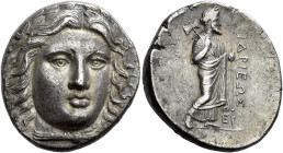Satraps of Caria, Hidrieus, 351-344 

Tetradrachm circa 351-344, AR 25 mm, 14.94 g. Wreathed and draped head of Apollo facing slightly r. Rev. IΔPIE...