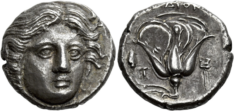 Rhodes 

Tetradrachm circa 404-385, AR 23 mm, 14.55 g. Head of Helios facing, ...