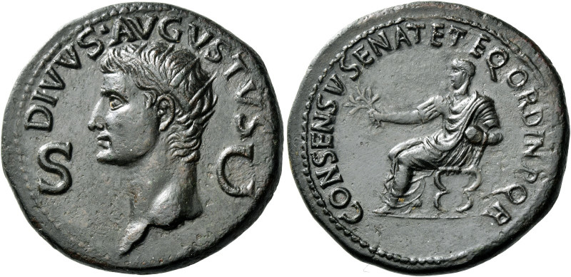 Octavian as Augustus, 27 BC – 14 AD 

Divus Augustus. Dupondius circa 37-41, Æ...