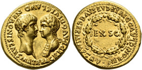 Nero caesar, 50 – 54 

Aureus October-December 54, AV g. AGRIPP AVG DIVI CLAVD NERONIS CAES MATER Confronted busts of Nero, bare-headed r., and Agri...