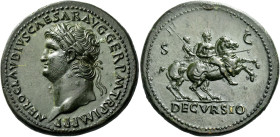 Nero augustus, 54 – 68 

Sestertius, circa 64, Æ 37 mm, 27.02 g. NERO CLAVDIVS CAESAR AVG GER P M TR P IMP P P Laureate head l. Rev. S – C Nero, bar...
