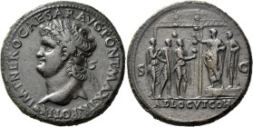 Nero augustus, 54 – 68 

Sestertius, Lugdunum circa 64-67, Æ 35 mm, 24.71 g. IMP NERO CAESAR AVG PONT MAX TR PONT P P Laureate bust l. Rev. S – C Ne...