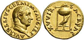 Vitellius, April –December 69 

Aureus late April 69-December 69, AV 20 mm, 7.25 g. A VITELLIVS GERMAN IMP TR P Laureate head r. Rev. XV VIR – SACR ...