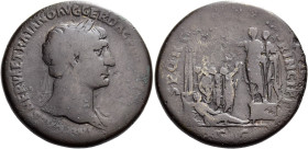 Trajan augustus, 98 – 117 

Sestertius 103-104, Æ 35 mm, 26.59 g. [IMP CAES] NERVAE TRAIANO AVG GER DAC [P M TR P COS V P P] Laureate bust r., with ...