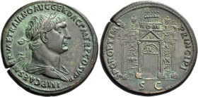 Trajan augustus, 98 – 117 

Sestertius circa 103-111, Æ 36 mm, 29.04 g. IMP CAES NERVAE TRAIANO AVG GER DAC P M TR P COS V P P Laureate, draped and ...