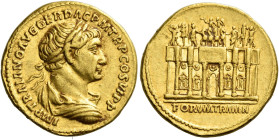 Trajan augustus, 98 – 117

Aureus circa 112-114, AV 20 mm, 7.14 g. IMP TRAIANO AVG GER DAC P M TR P COS VI P P Laureate, draped and cuirassed bust r...