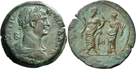 Trajan augustus, 98 – 117 

Drachm, Alexandria 114-115 (year 18), Æ 34 mm, 21.25 g. [AVT TPAI]AN API CЄ B ΓЄPM ?AKIK Laureate, draped, and cuirassed...